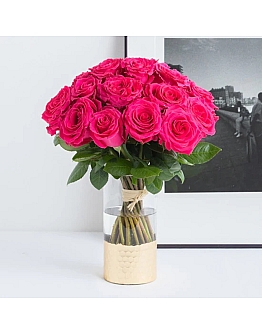 Hot Pink Pop 25 Roses